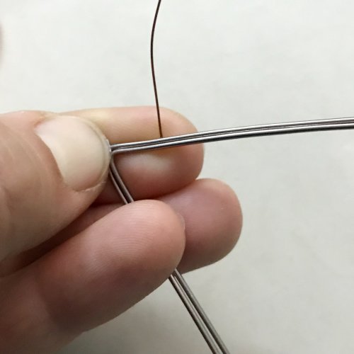 Erika Pal's Charm Hoop Earrings - , Contemporary Wire Jewelry, Lashing, Wire Lashing, Wire Wrapping, Wrapping, Wire Wrapping Jewelry, Beads, Cut a16 inches (40 cm) long weaving wire 