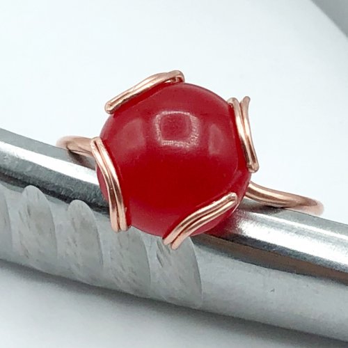 Erika Pal's Captured Gemstone Ring - , Contemporary Wire Jewelry, Wire Wrapping, Wrapping, Wire Wrapping Jewelry, wire captured gemstone ring