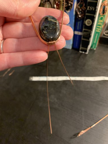 Kendra Austin's Sterling Wire Wrapped Bookmark - , Hair Accessories, Zipper Pulls, Christmas Ornaments, Wire Wrapping, Wrapping, Wire Wrapping Jewelry, Shape the setting in a U shape around the stone.    