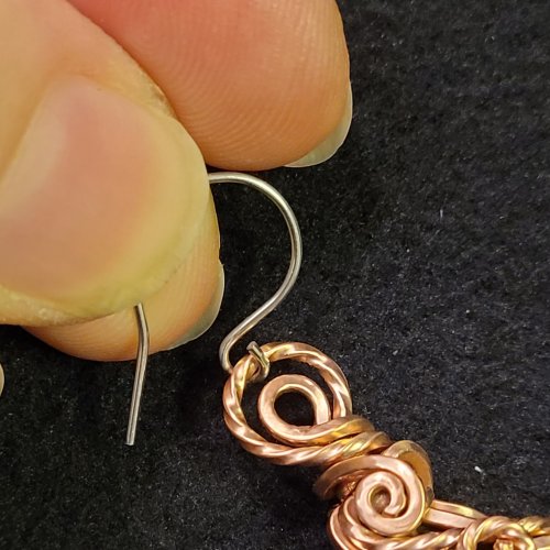 Jennifer Brooks's Marquis Earrings - , Classic Wire Jewelry, Spirals, Wire Spiral, Spiral Wire Wrap, Wire Wrapping, Wrapping, Wire Wrapping Jewelry, classic wire wrap marquis cab earrings