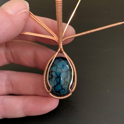 Kendra Austin's Classic Wire Wrapped Cabochon - Set the Stone, Classic Wire Jewelry, Wire Wrapping, Wrapping, Wire Wrapping Jewelry,  Press the cabochon in again from the back