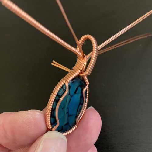 Kendra Austin's Classic Wire Wrapped Cabochon - Finish the Bail, Classic Wire Jewelry, Wire Wrapping, Wrapping, Wire Wrapping Jewelry, gently form the bail into a curve 