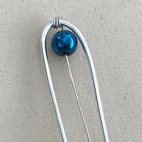 Erika Pal's Peace Drop Ring - , Contemporary Wire Jewelry, Weaving, Wire Weaving, Weaving Wire, , Add a 4mm bead to the weaving wire.    
