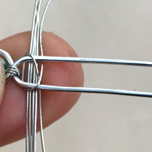 Erika Pal's Peace Drop Ring - , Contemporary Wire Jewelry, Weaving, Wire Weaving, Weaving Wire, , Now move this weaving wire close 