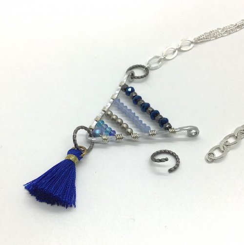 Kristal Wick's Ice Ice Baby Wire Pendant - , Contemporary Wire Jewelry, Loops, Wire Loop, Wrapped Wire Loop, , triangle wire pendant