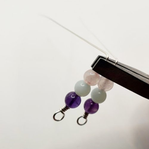 Natalie Patten's Coiled Wrap Bead Earrings - , Contemporary Wire Jewelry, Spirals, Wire Spiral, Spiral Wire Wrap, , leaving a space of 5mm from the last bead