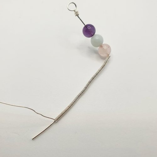Natalie Patten's Coiled Wrap Bead Earrings - , Contemporary Wire Jewelry, Spirals, Wire Spiral, Spiral Wire Wrap, , cut your 0.4mm/26 gauge wire