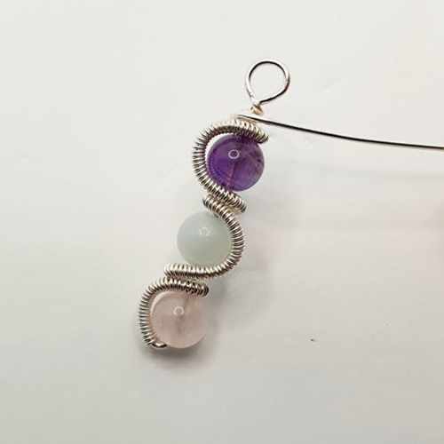 Natalie Patten's Coiled Wrap Bead Earrings - , Contemporary Wire Jewelry, Spirals, Wire Spiral, Spiral Wire Wrap, , coiled wrap bead earrings