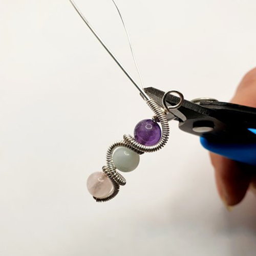 Natalie Patten's Coiled Wrap Bead Earrings - , Contemporary Wire Jewelry, Spirals, Wire Spiral, Spiral Wire Wrap, , coiled wrap bead earrings