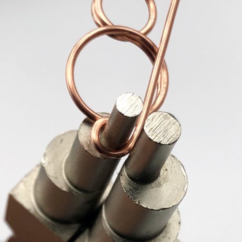 Erika Pal's Loop in Loop Earrings - , Contemporary Wire Jewelry, Loops, Wire Loop, Wrapped Wire Loop, Reposition the pliers in a way that the thicker end