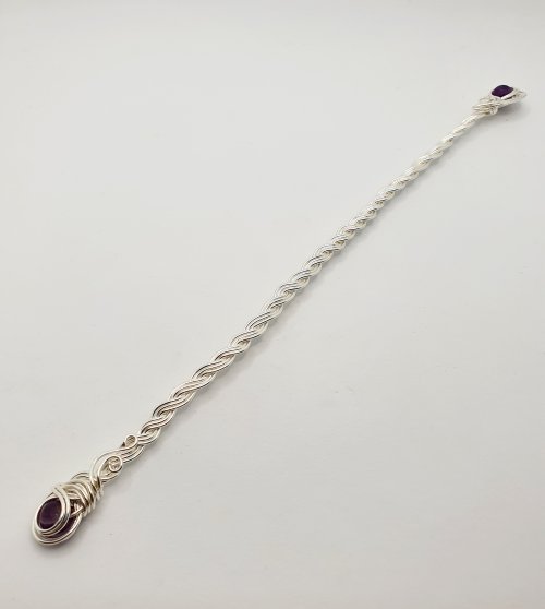 Natalie Patten's Braided Wire Cuff - , Contemporary Wire Jewelry, Spirals, Wire Spiral, Spiral Wire Wrap, Weaving, Wire Weaving, Weaving Wire, the middle out with your fingers 