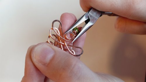 Elizabeth Schultz's Wire Celtic Tree Earrings - , Contemporary Wire Jewelry, Loops, Wire Loop, Wrapped Wire Loop, Gently use your chain-nose pliers