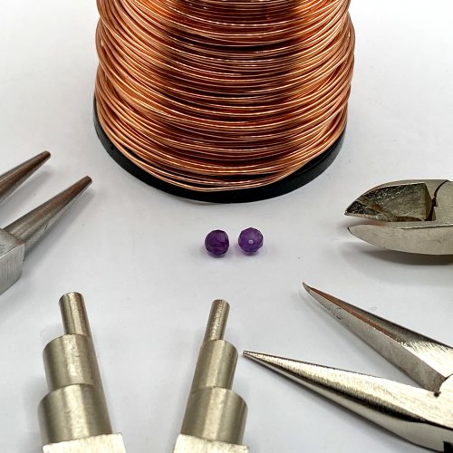 Erika Pal's Birthstone Wire Earrings - , Contemporary Wire Jewelry, Loops, Wire Loop, Wrapped Wire Loop, Wire Wrapping, Wrapping, Wire Wrapping Jewelry, I will use 21ga 0.7 mm wire and 4mm beads