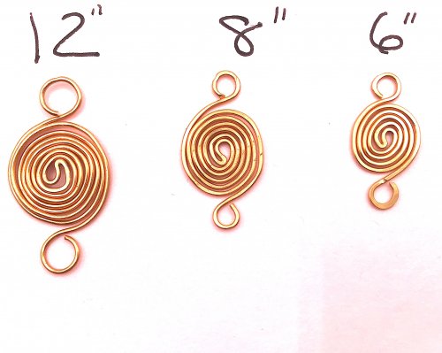 Kristal Wick's Swirly Sunset Necklace - , Contemporary Wire Jewelry, Spirals, Wire Spiral, Spiral Wire Wrap, Here is an image of 3 different lengths.