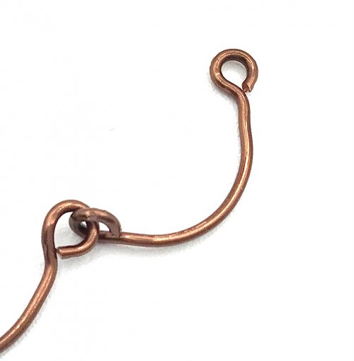 Kristal Wick's Poppies Half Moon Necklace - , Contemporary Wire Jewelry, Making Chain, Chain Making , Loops, Wire Loop, Wrapped Wire Loop, Simply attach to one necklace end with a jump ring.