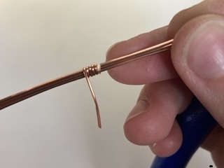 Elizabeth Schultz's Wire Pumpkin Earrings - , Contemporary Wire Jewelry, Wire Wrapping, Wrapping, Wire Wrapping Jewelry, wrap the 3 1/2 round wire around the square wire about 5 times