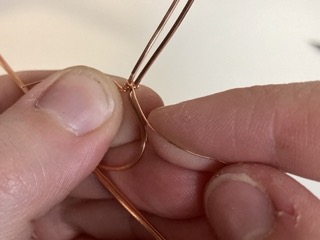 Elizabeth Schultz's Wire Pumpkin Earrings - , Contemporary Wire Jewelry, Wire Wrapping, Wrapping, Wire Wrapping Jewelry, wrap the wire around the wire you started with 1 time