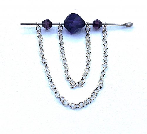 Kristal Wick's Purple Passion Earrings - , Contemporary Wire Jewelry, Loops, Wire Loop, Wrapped Wire Loop, wire and chain earrings