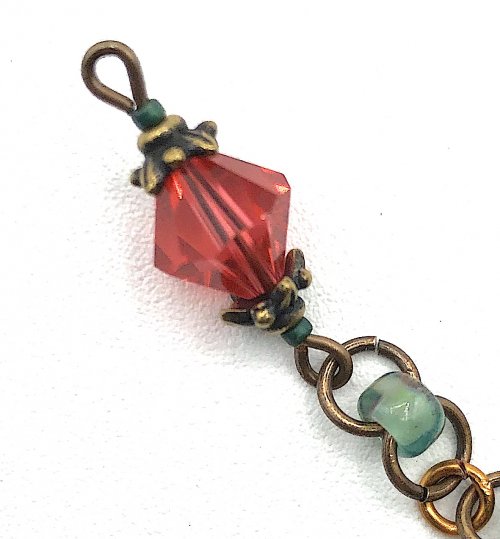 Kristal Wick's Vintage Beauty Earrings - , Contemporary Wire Jewelry, Making Chain, Chain Making , attach the chain to the crystal