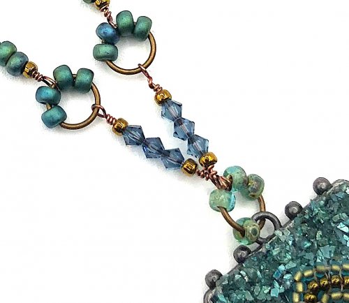 Kristal Wick's Icy Glacier Necklace - , Wire Jewelry Design, Design, Add a focal by connecting the necklace ends