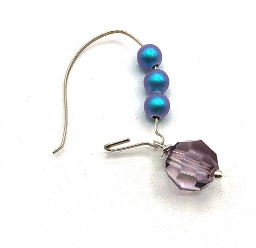 Kristal Wick's Alaskan Pastel Earrings - , Contemporary Wire Jewelry, Beads, slip the crystal dangle onto the ear wire