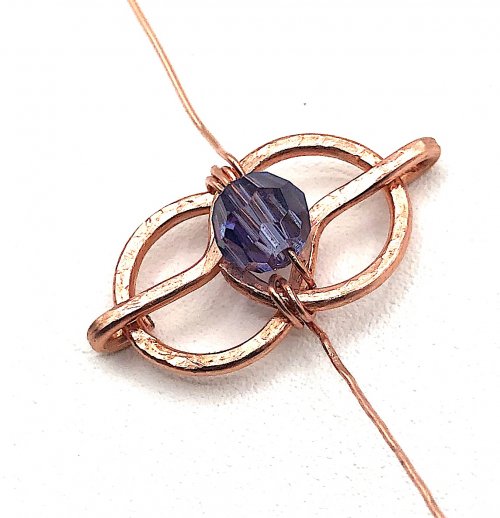 Kristal Wick's Purple Paradise Bracelet - , Contemporary Wire Jewelry, Forging, Forging Jewelry, Jewelry Forging, Oxidizing Wire, Oxidizing, Antiquing Wire, Antiquing, Texturing, Wire Wrapping, Wrapping, Wire Wrapping Jewelry, wrap the wire 2 or 3 times