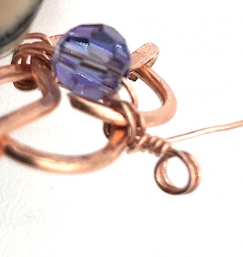 Kristal Wick's Purple Paradise Bracelet - , Contemporary Wire Jewelry, Forging, Forging Jewelry, Jewelry Forging, Oxidizing Wire, Oxidizing, Antiquing Wire, Antiquing, Texturing, Wire Wrapping, Wrapping, Wire Wrapping Jewelry, wrap the loop neck
