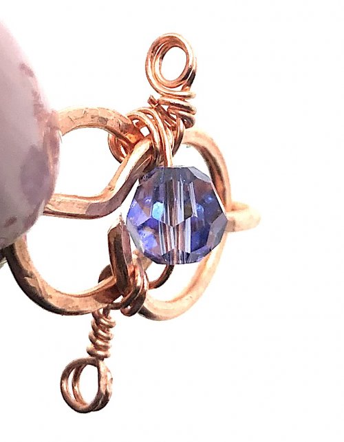 Kristal Wick's Purple Paradise Bracelet - , Contemporary Wire Jewelry, Forging, Forging Jewelry, Jewelry Forging, Oxidizing Wire, Oxidizing, Antiquing Wire, Antiquing, Texturing, Wire Wrapping, Wrapping, Wire Wrapping Jewelry, create another wrapped loop
