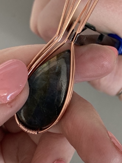 Elizabeth Schultz's Swirly Teardrop Pendant  - , Classic Wire Jewelry, Wire Wrapping, Wrapping, Wire Wrapping Jewelry, Weaving, Wire Weaving, Weaving Wire, straighten the wires