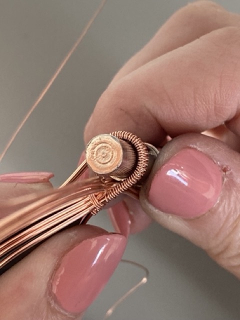 Elizabeth Schultz's Swirly Teardrop Pendant  - , Classic Wire Jewelry, Wire Wrapping, Wrapping, Wire Wrapping Jewelry, Weaving, Wire Weaving, Weaving Wire, bend the bail to the back