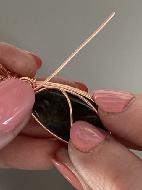Elizabeth Schultz's Swirly Teardrop Pendant  - , Classic Wire Jewelry, Wire Wrapping, Wrapping, Wire Wrapping Jewelry, Weaving, Wire Weaving, Weaving Wire, follow the curve of the other wires