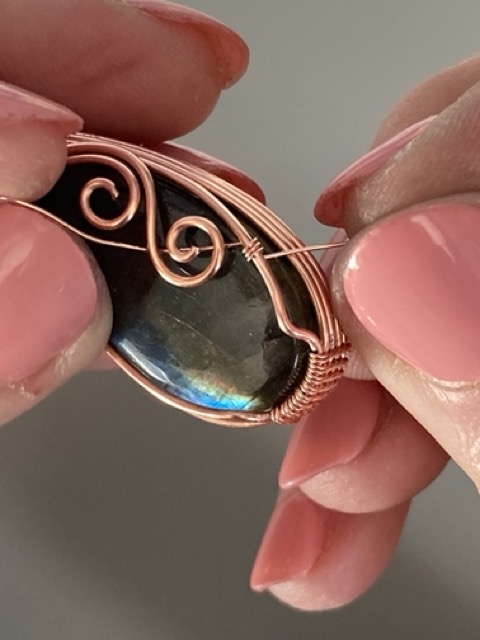 Elizabeth Schultz's Swirly Teardrop Pendant  - , Classic Wire Jewelry, Wire Wrapping, Wrapping, Wire Wrapping Jewelry, Weaving, Wire Weaving, Weaving Wire, wrap a 28 gauge piece of wire