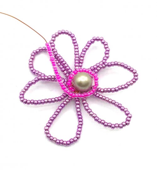 Kristal Wick's Blooming Wire Whimsy Earrings - , Beading, Wire Wrapping, Wrapping, Wire Wrapping Jewelry, Beads, string on a second color of seed beads