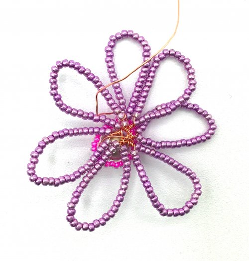 Kristal Wick's Blooming Wire Whimsy Earrings - , Beading, Wire Wrapping, Wrapping, Wire Wrapping Jewelry, Beads, twist to secure the wire