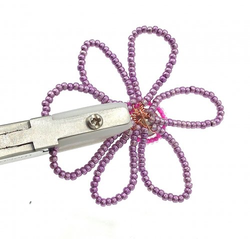 Kristal Wick's Blooming Wire Whimsy Earrings - , Beading, Wire Wrapping, Wrapping, Wire Wrapping Jewelry, Beads, trim the wire and flatten the end