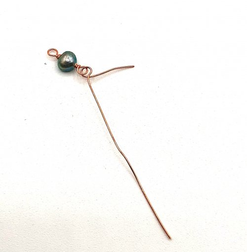 Kristal Wick's Blue Cascade Pearl Earrings - , Contemporary Wire Jewelry, Making Chain, Chain Making , Loops, Wire Loop, Wrapped Wire Loop, make a wire wrapped link