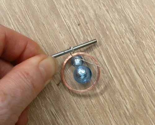 Kylie Jones's Beaded RIng Pendant - , Contemporary Wire Jewelry, Texturing, Butane Torch, Soldering, Solder, make a wire wrapped loop