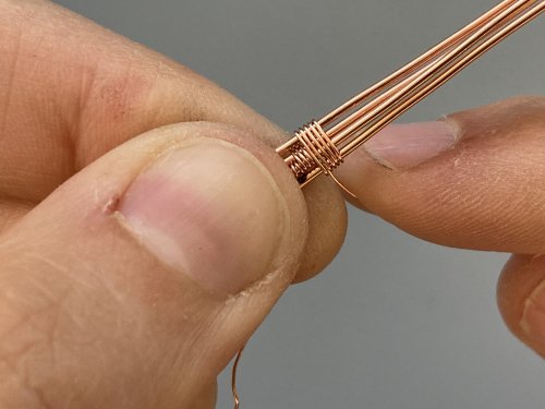 Elizabeth Schultz's Jordan Wire Woven Ring - , Wire Weaving, Weaving, Wire Weaving, Weaving Wire, wrap the weaving wire around the base wires