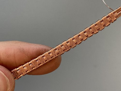 Elizabeth Schultz's Jordan Wire Woven Ring - , Wire Weaving, Weaving, Wire Weaving, Weaving Wire, continue weaving to desired length