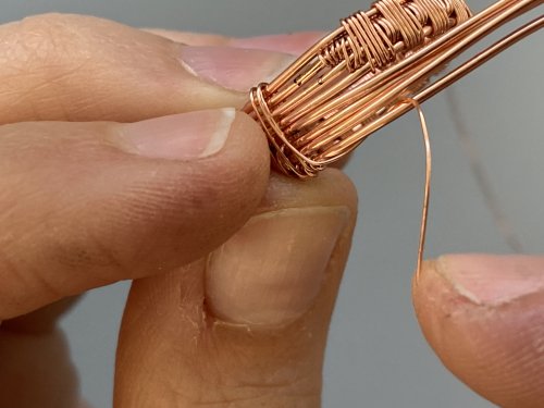 Elizabeth Schultz's Jordan Wire Woven Ring - , Wire Weaving, Weaving, Wire Weaving, Weaving Wire, wrap the wire around the base wire