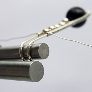 Albina Manning's Bulava Pendant - , Contemporary Wire Jewelry, Coiling, Coiling Wire, Wire Coiling, Loops, Wire Loop, Wrapped Wire Loop, Wire Wrapping, Wrapping, Wire Wrapping Jewelry, Form a bail with bail making pliers.