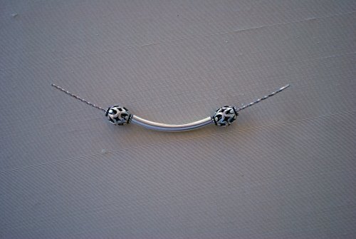 Mint Spring's Bali and Noodle Bead with Chain Bracelet - , Contemporary Wire Jewelry, Wire Wrapping, Wrapping, Wire Wrapping Jewelry, Adding beads to the wire.