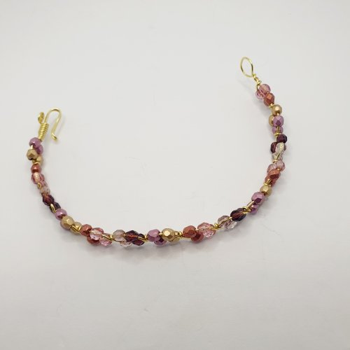 Natalie Patten's Beaded Flowery Wire Bracelet - , Contemporary Wire Jewelry, , shape the bracelet