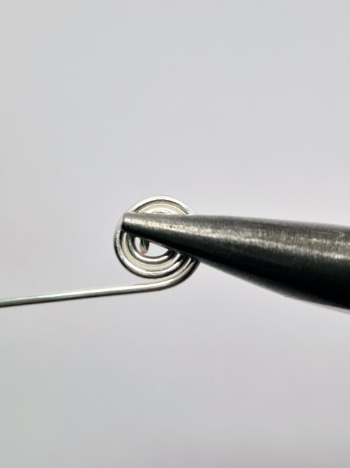 Natalie Patten's Wire Caged Beads - , Findings & Components, Toggles & Clasps, Earwire & Headpin, Findings, Clasps, Components, Wire Wrapping, Wrapping, Wire Wrapping Jewelry, continue curling the wire around the first loop