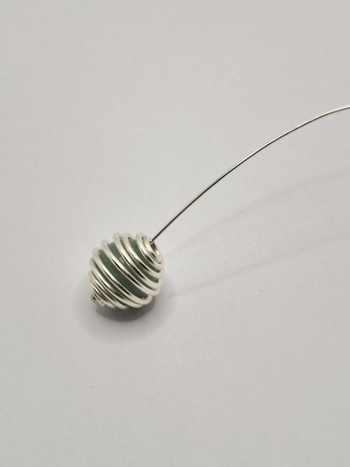 Natalie Patten's Wire Caged Beads - , Findings & Components, Toggles & Clasps, Earwire & Headpin, Findings, Clasps, Components, Wire Wrapping, Wrapping, Wire Wrapping Jewelry, place a wire through the bead to keep it in place within the cage