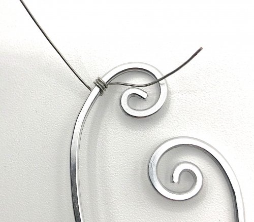 Kristal Wick's Have a Heart Necklace - , Contemporary Wire Jewelry, Lashing, Wire Lashing, Wire Wrapping, Wrapping, Wire Wrapping Jewelry, wrap the 22 gauge wire onto the heart frame