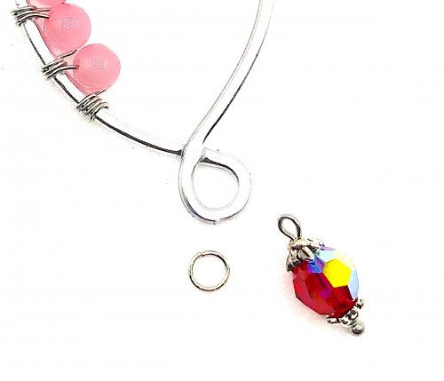 Kristal Wick's Have a Heart Necklace - , Contemporary Wire Jewelry, Lashing, Wire Lashing, Wire Wrapping, Wrapping, Wire Wrapping Jewelry, add a bead at the bottom of the pendant