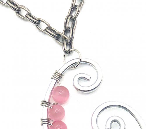 Kristal Wick's Have a Heart Necklace - , Contemporary Wire Jewelry, Lashing, Wire Lashing, Wire Wrapping, Wrapping, Wire Wrapping Jewelry, add a chain to the pendant