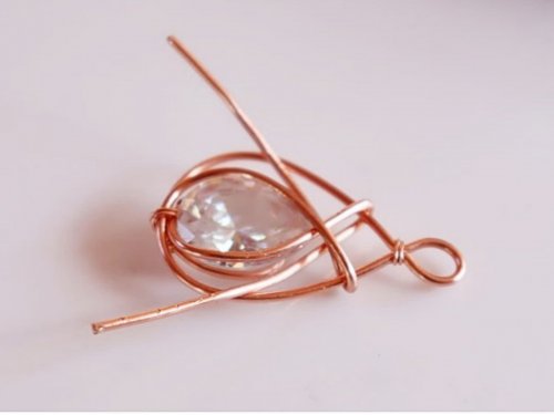 Erika Pal's Classic Wire and Stone Pendant - , Contemporary Wire Jewelry, Wire Wrapping, Wrapping, Wire Wrapping Jewelry, repeat with the second wire