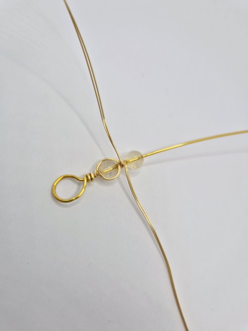 Natalie Patten's Bead and Wire Bracelet with Attached Clasp - , Contemporary Wire Jewelry, Wire Wrapping, Wrapping, Wire Wrapping Jewelry, string on a second bead